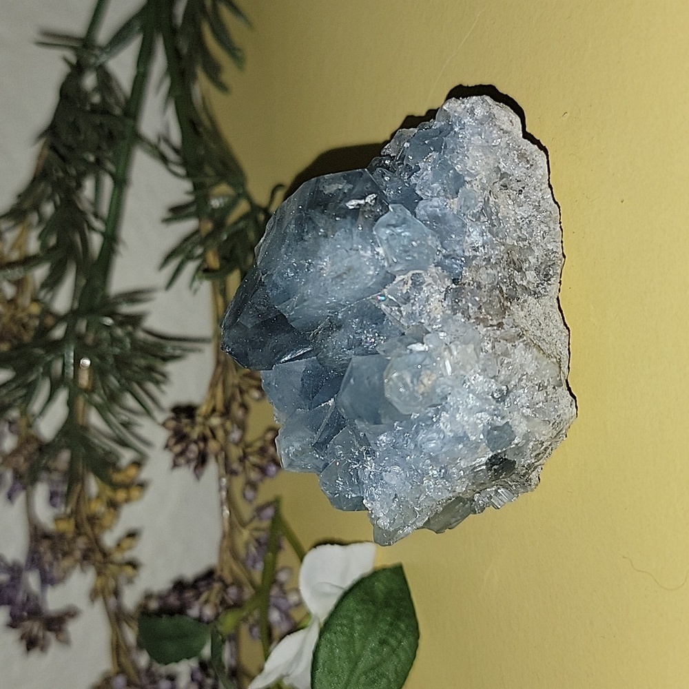 Celestite Natural Stone Genuine Crystal Geode New Gift Bohemian
